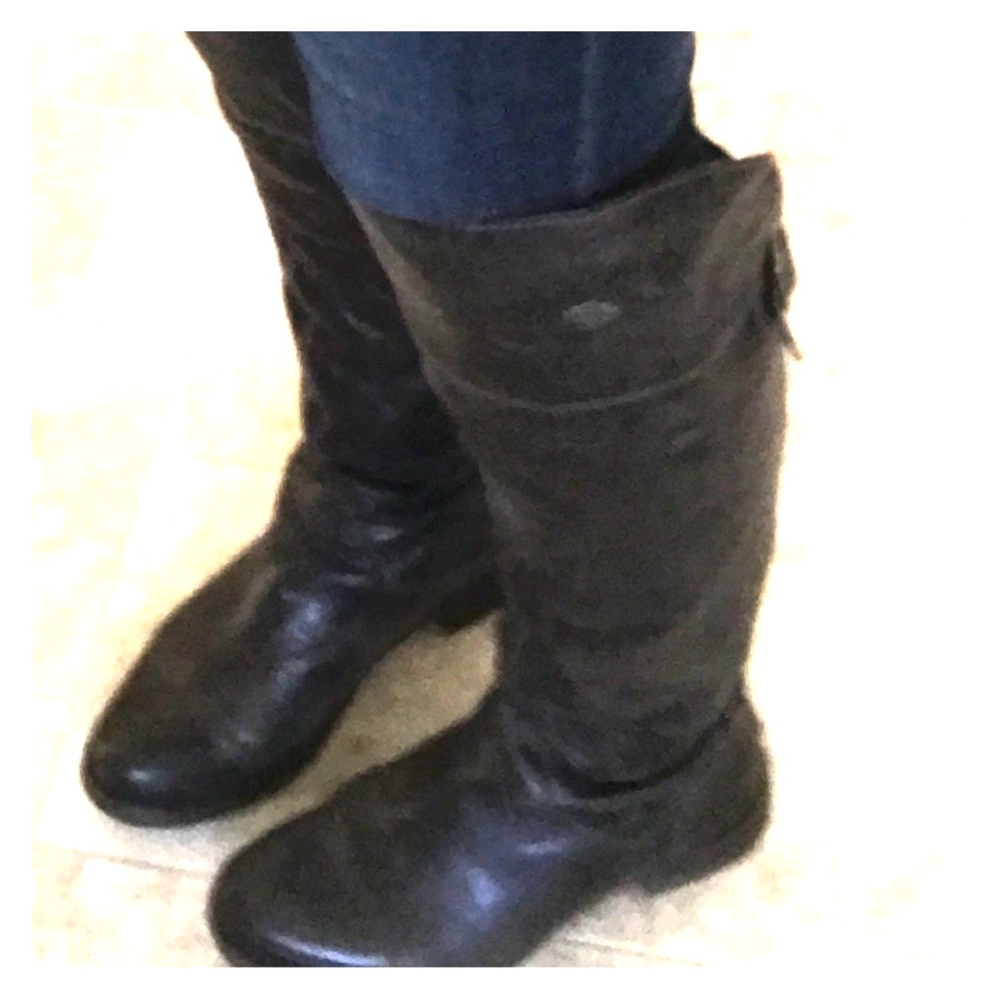 Knee high Harley Davidson dark brown leather boots